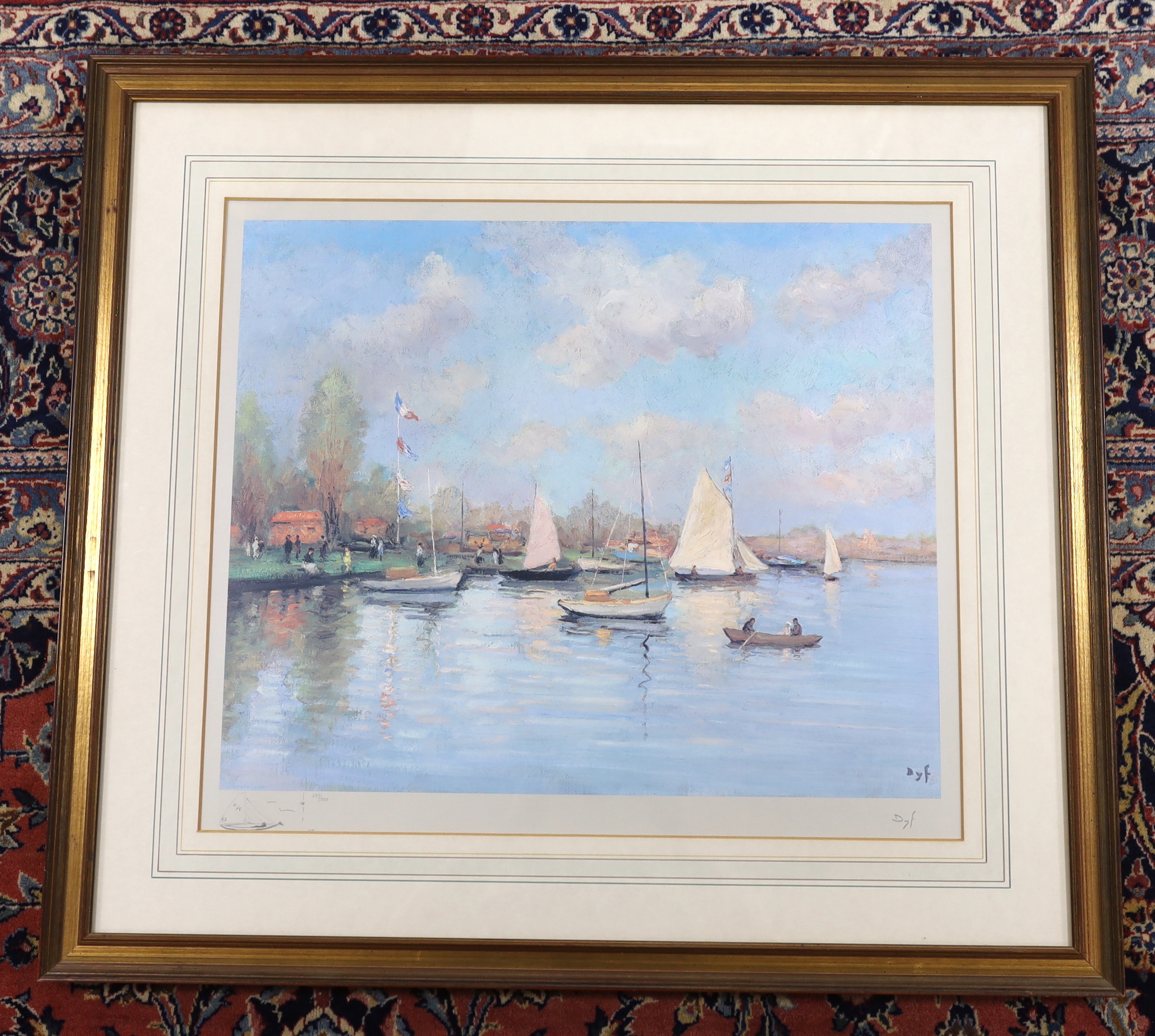 After Marcel Dyf (French, 1899-1985) colour print, 'La Regate', limited edition 293/500, publ. by Frost and Reed, signed ‘Dyf’ in pencil, 50 x 58cm